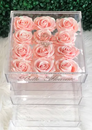 Glitter Cosmetic Box - Peach
