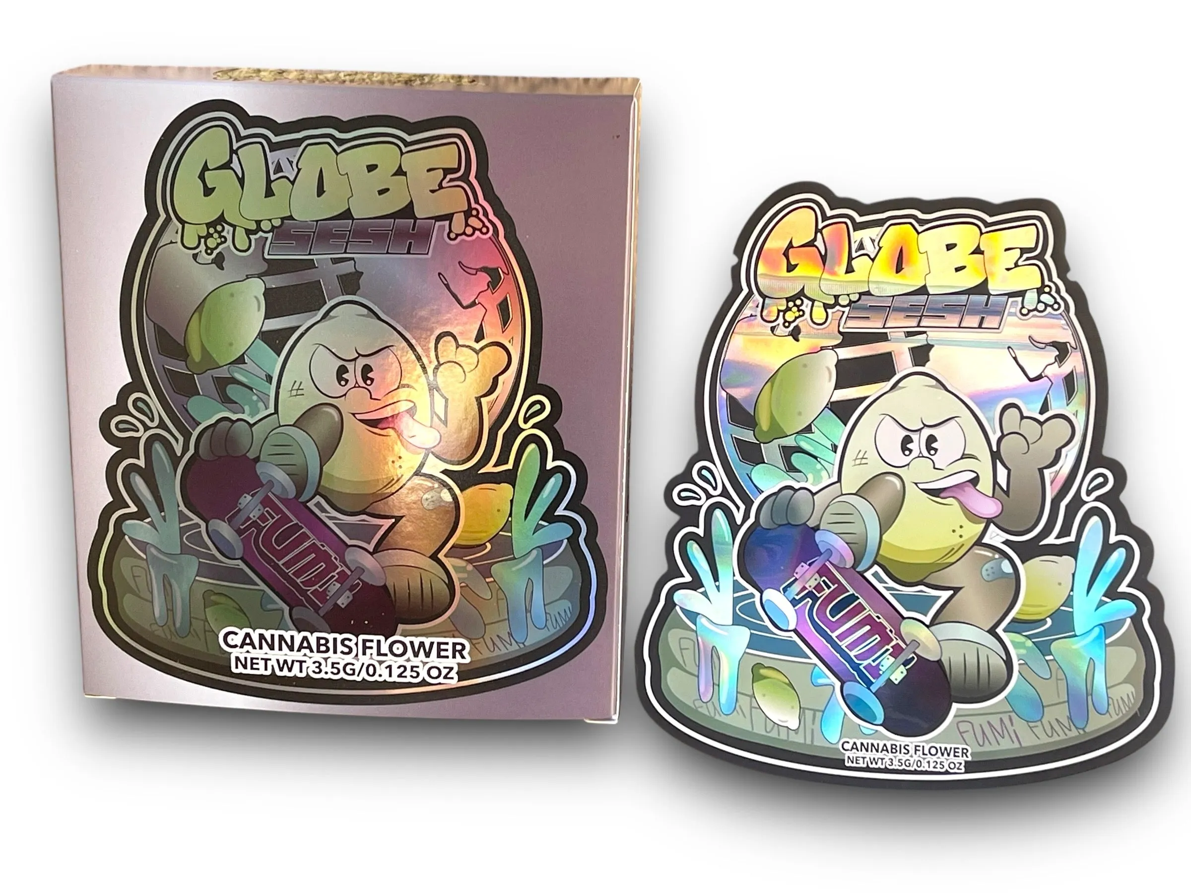 Globe Sesh Mylar Bag with Box 3.5 Grams Die Cut | Xotic Packs