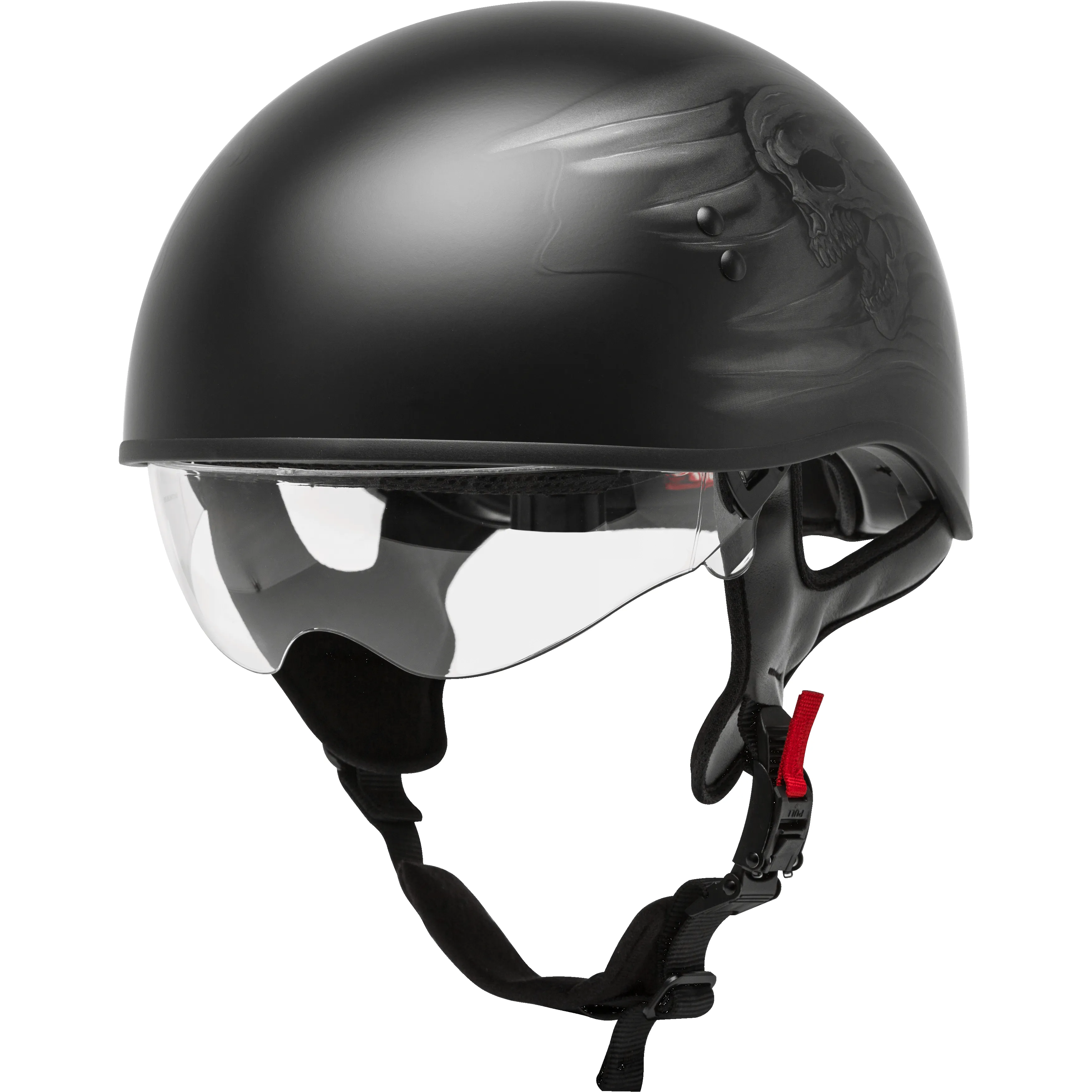 GMAX HH-65 Half Helmet Ritual Naked Matte Black/Silver