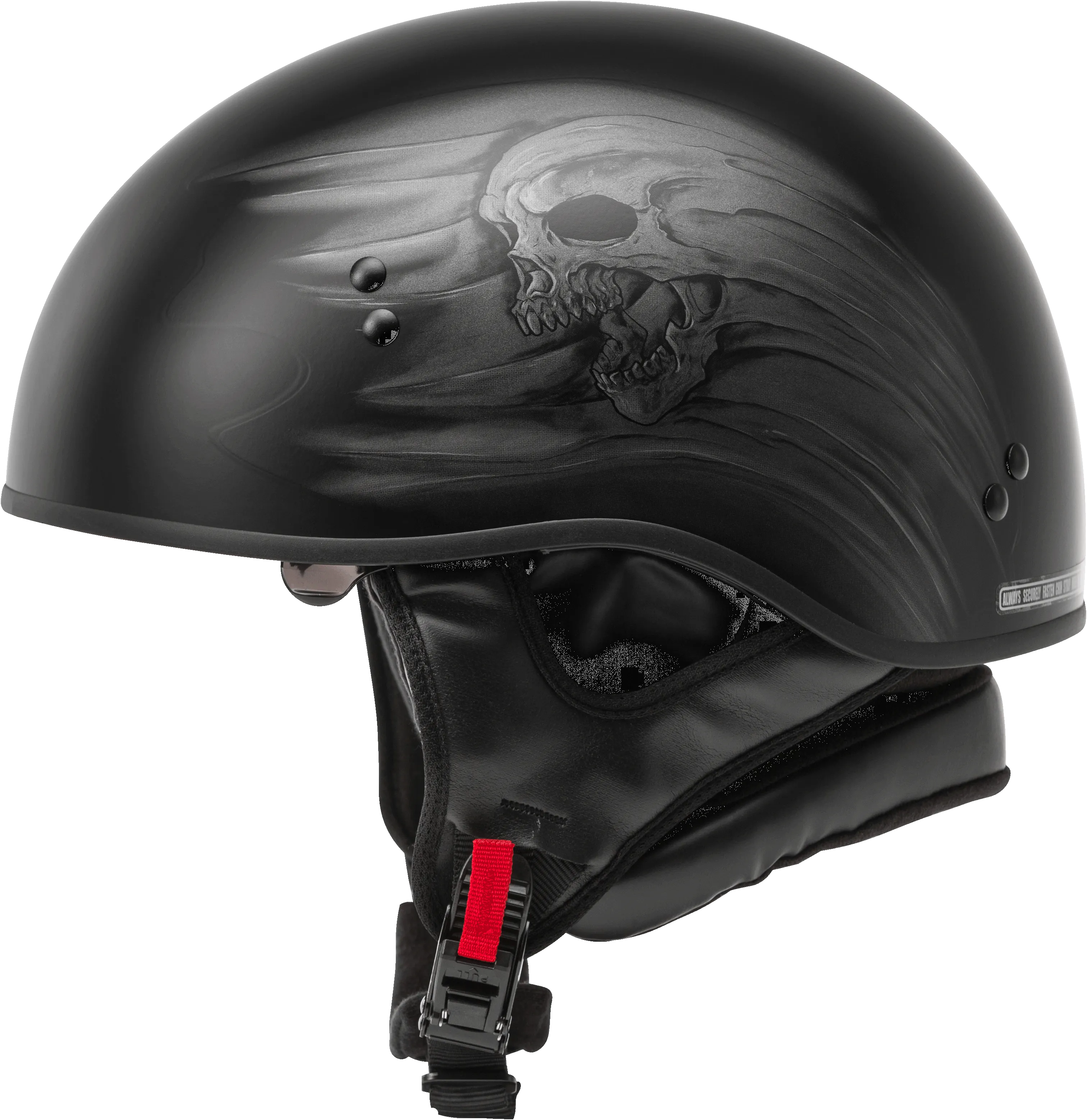 GMAX HH-65 Half Helmet Ritual Naked Matte Black/Silver