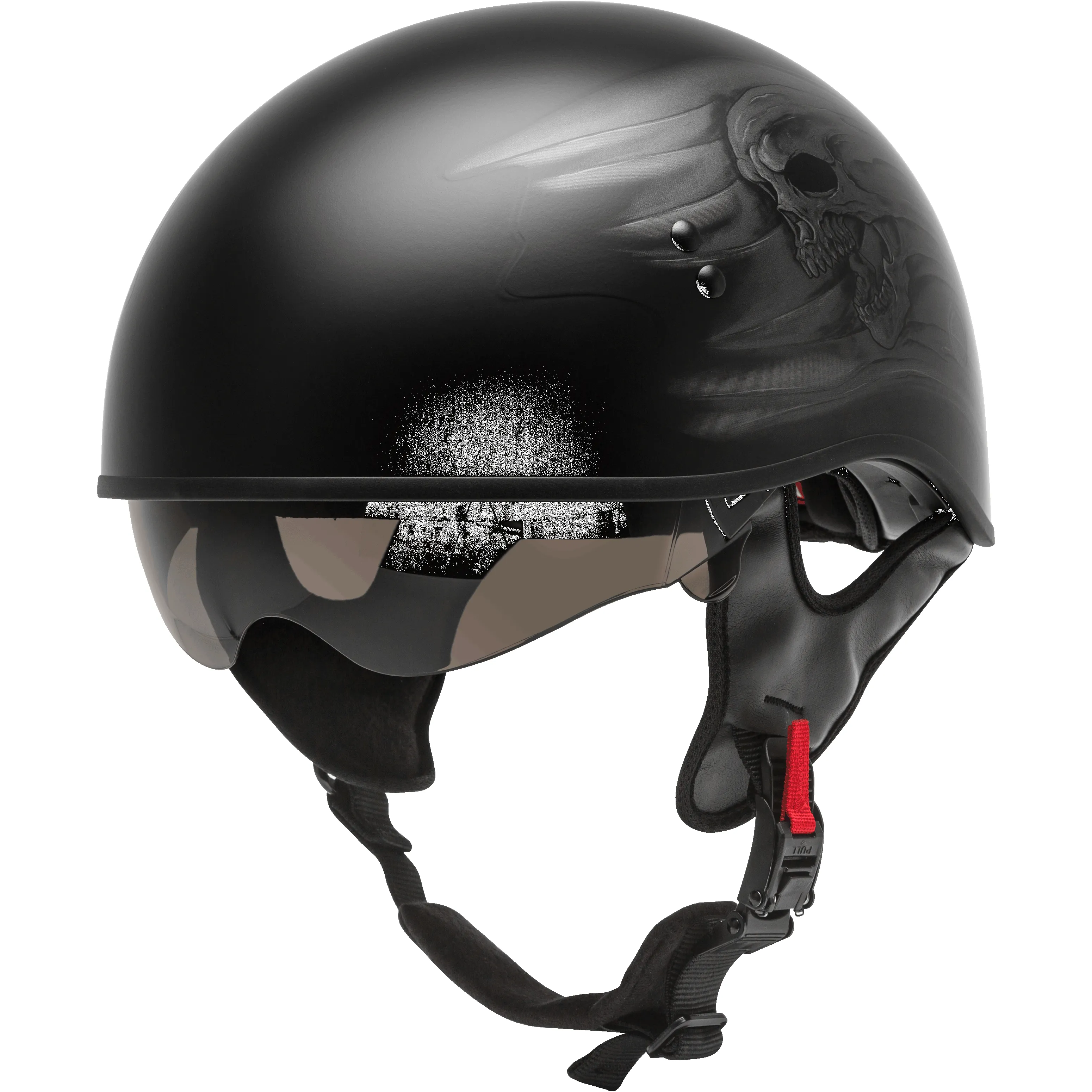 GMAX HH-65 Half Helmet Ritual Naked Matte Black/Silver