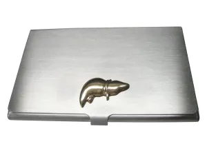Gold Toned Anatomical Medical Hepatologist Liver Business Card Holder