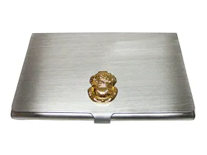Gold Toned Divers Helmet Business Card Holder