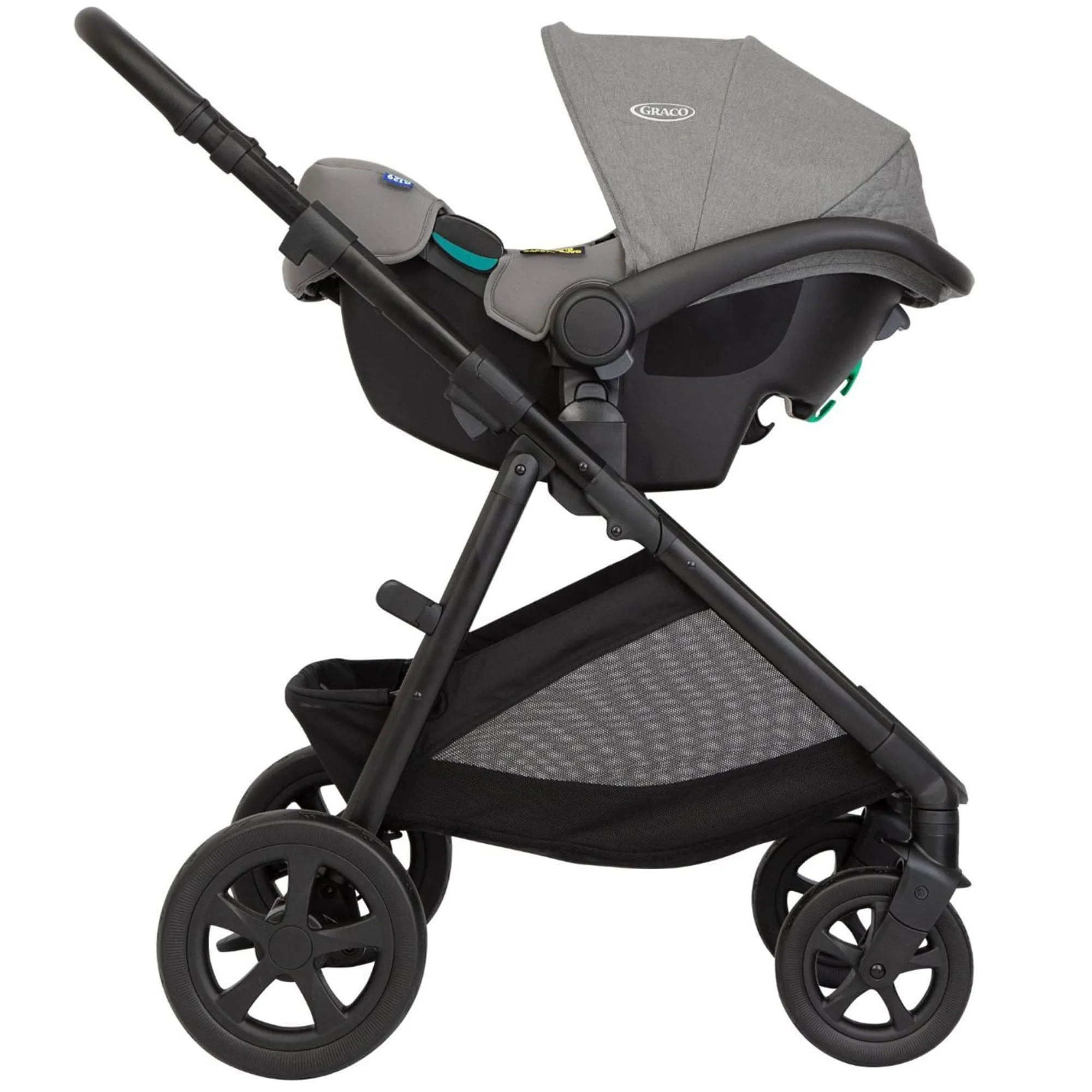 Graco Near2Me DLX Trio (Pushchair, Carrycot and Snuglite) in Ash