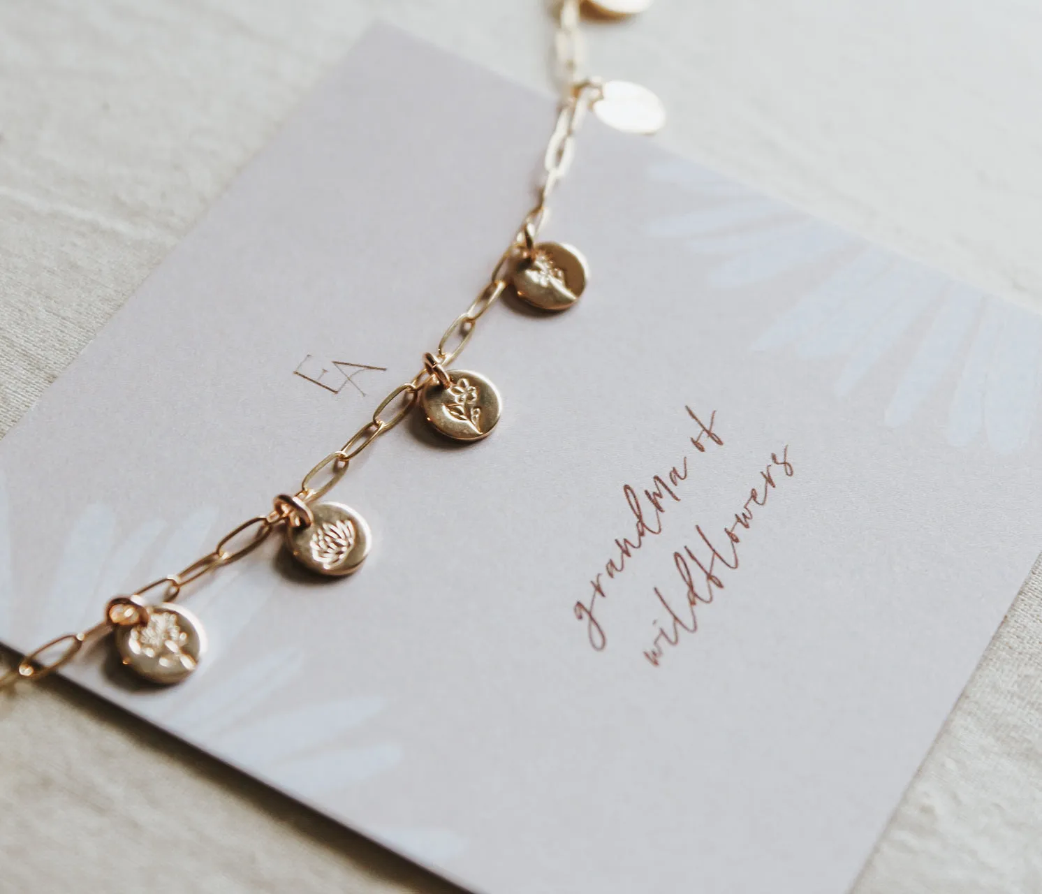 Grandma of Wildflowers Charm Bracelet