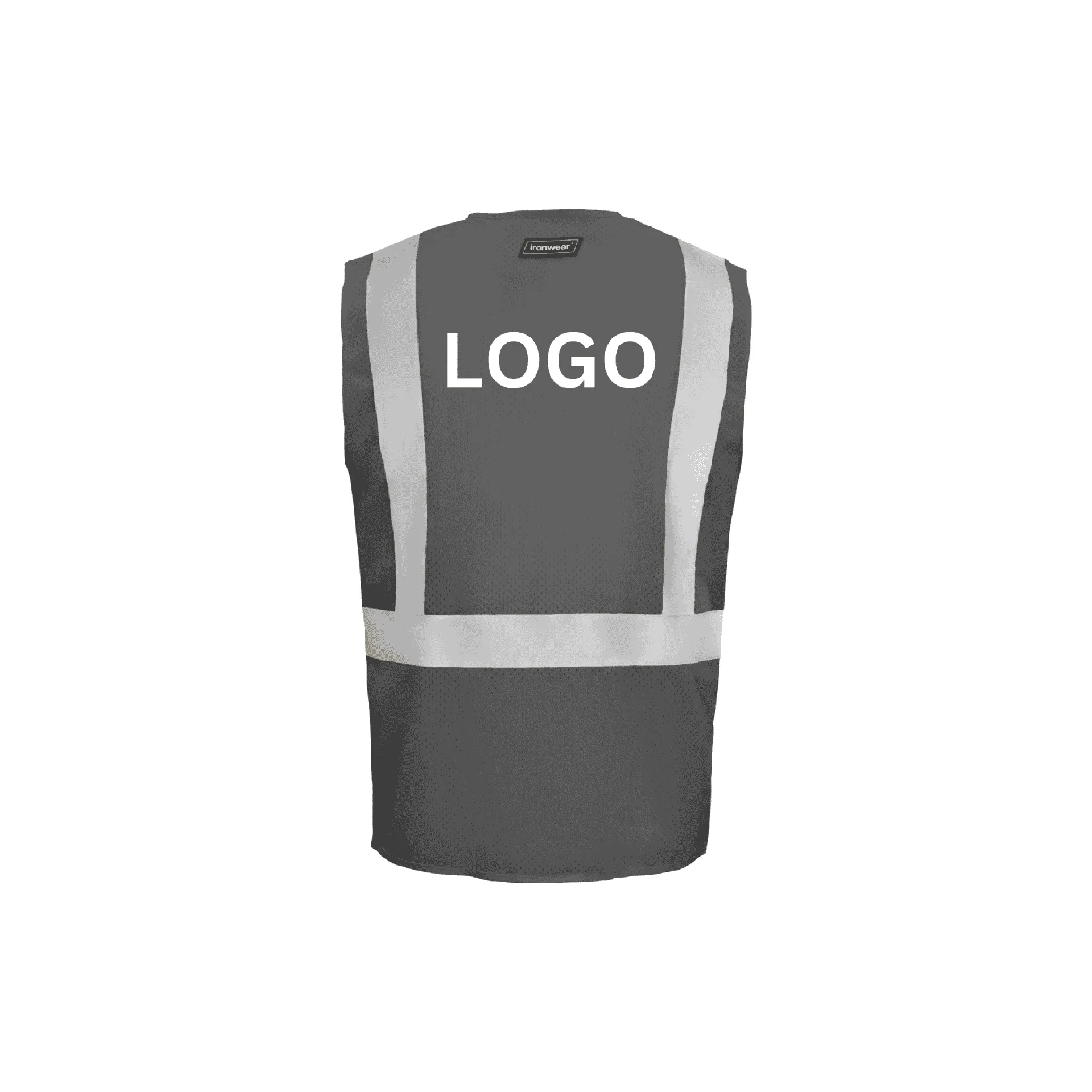 Gray Economy Zipper Closure Vest