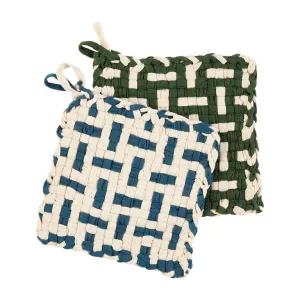 Green Woven Pot Holders