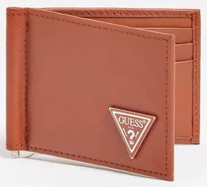 Guess Certosa Money clip Wallet In Cognac For Men