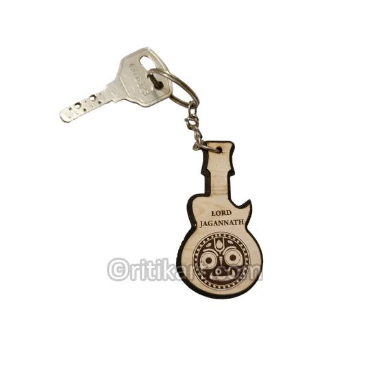 Handmade Wooden Lord Jagannath Key Chain (Set of 2).