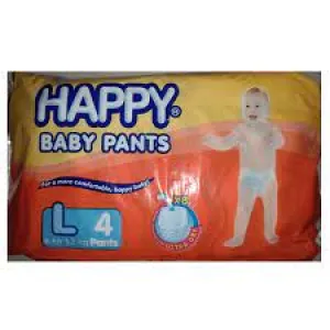 HAPPY DIAPER LRG 4`S YLW