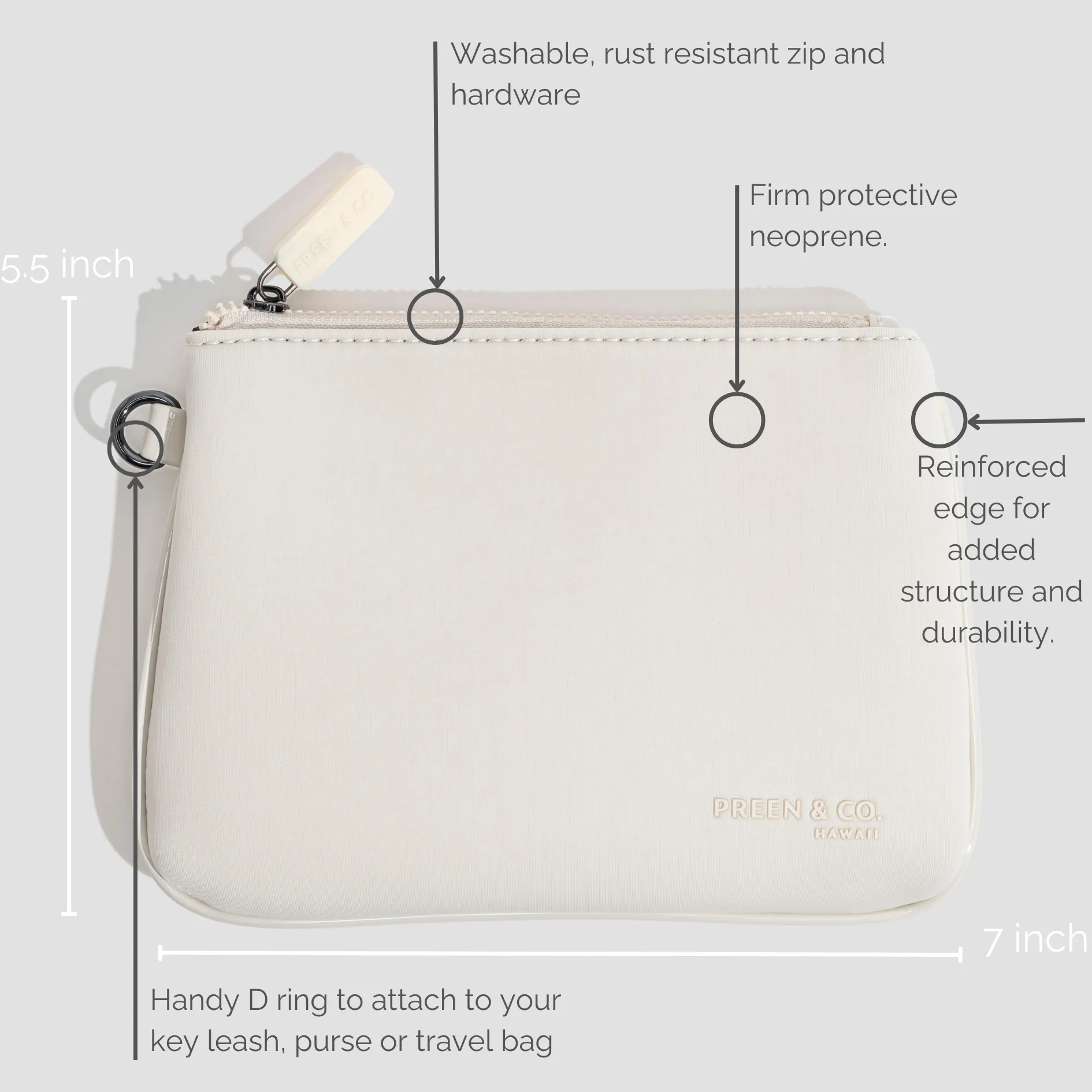 Heat Resistant Makeup Pouch Oat & Oat Set 20% less