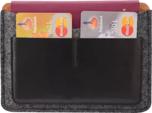 Helsinki Leather & felt Passport wallet