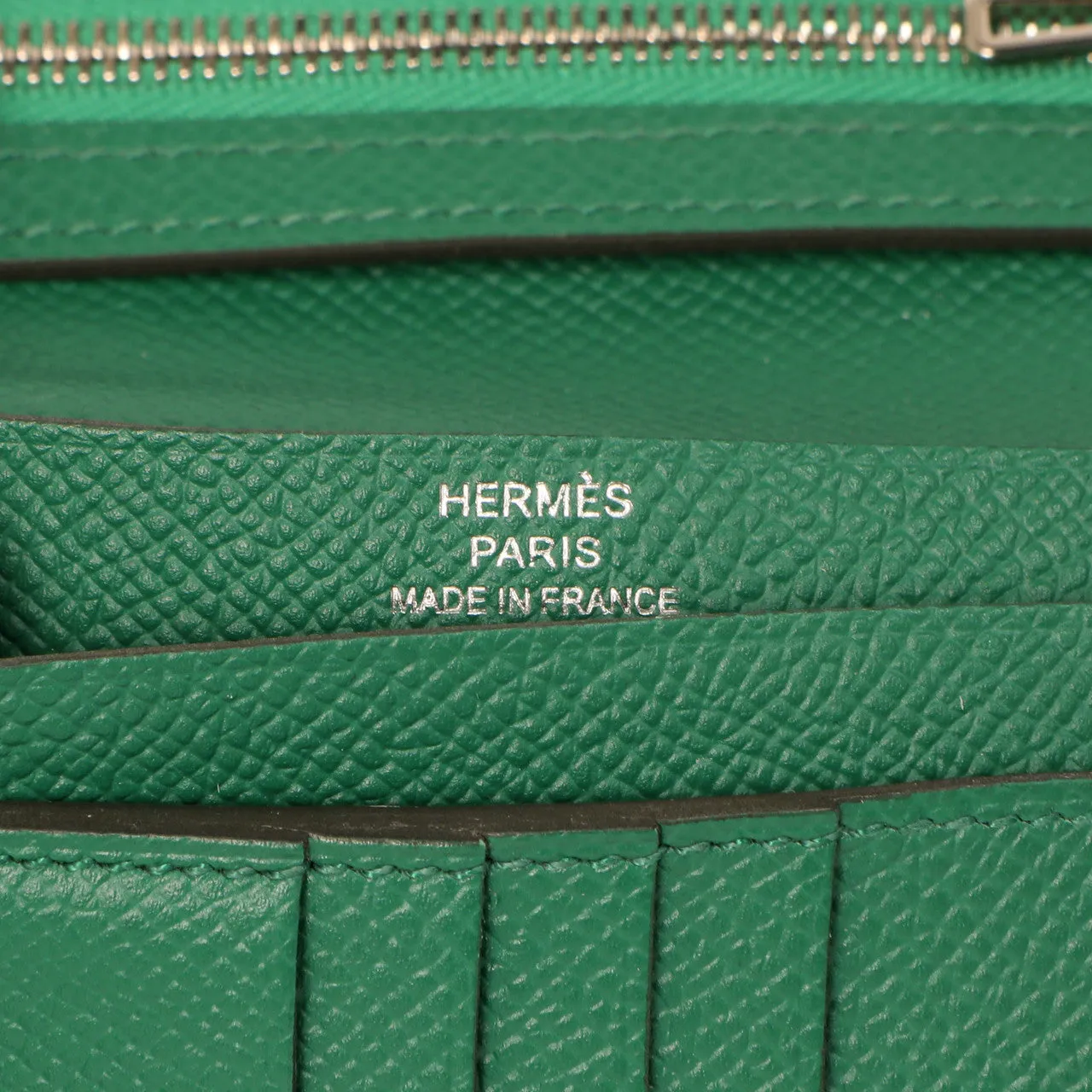 Hermes Vert Vertigo Epsom Bearn Compact Wallet