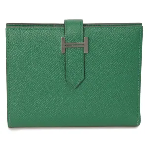 Hermes Vert Vertigo Epsom Bearn Compact Wallet