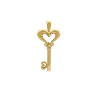 Hollow Heart Key Pendant (14K)