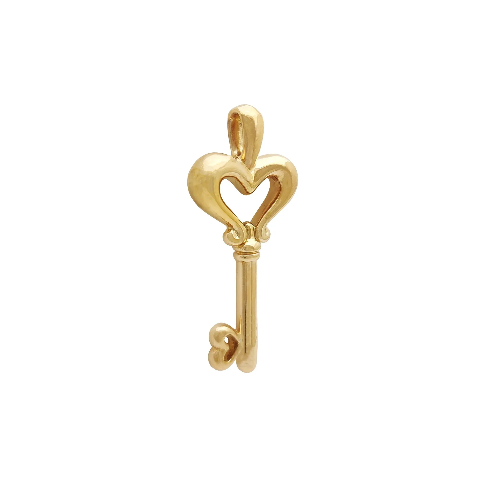 Hollow Heart Key Pendant (14K)