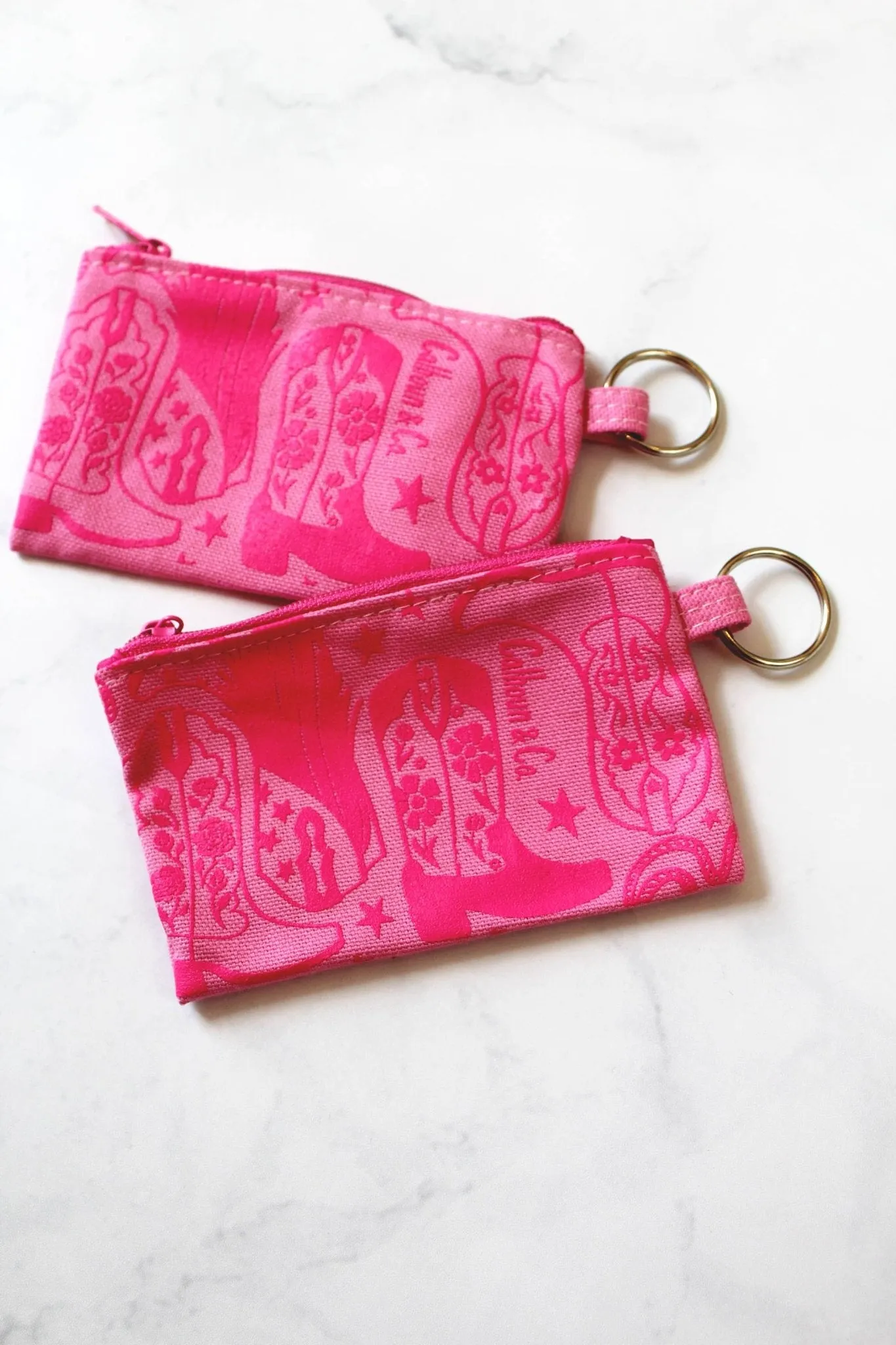 Howdy Cowgirl Zipper Card Pouch with Keyring 