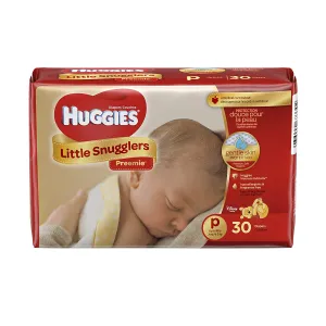 Huggies Little Snugglers Baby Diapers, Size Preemie, 30 Count (Pack of 2)