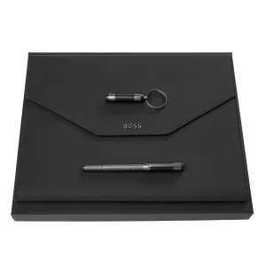 HUGO BOSS HPFKP443D - Set Rive (fountain pen, folder A4 & key ring)