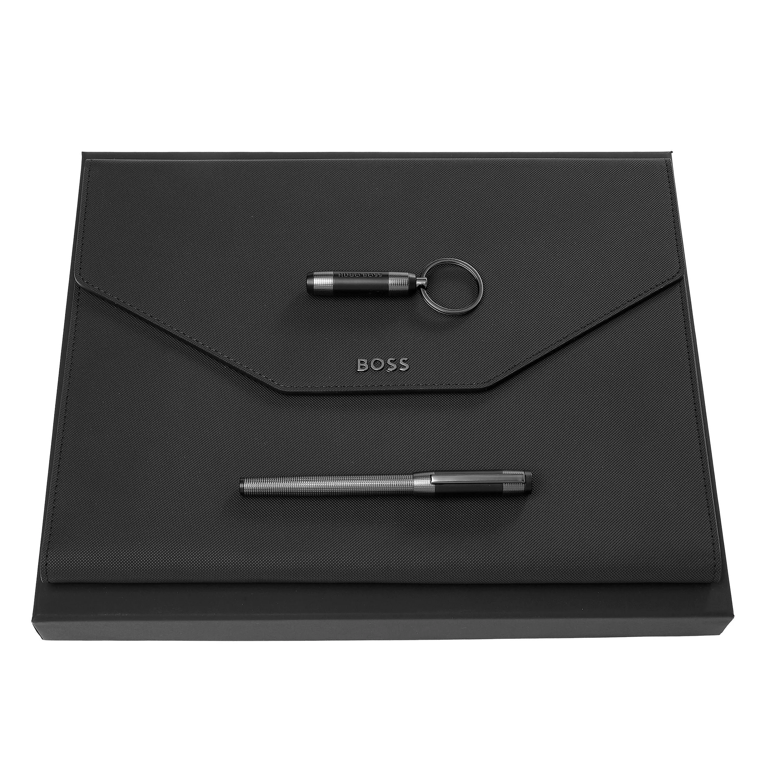 HUGO BOSS HPFKP443D - Set Rive (fountain pen, folder A4 & key ring)