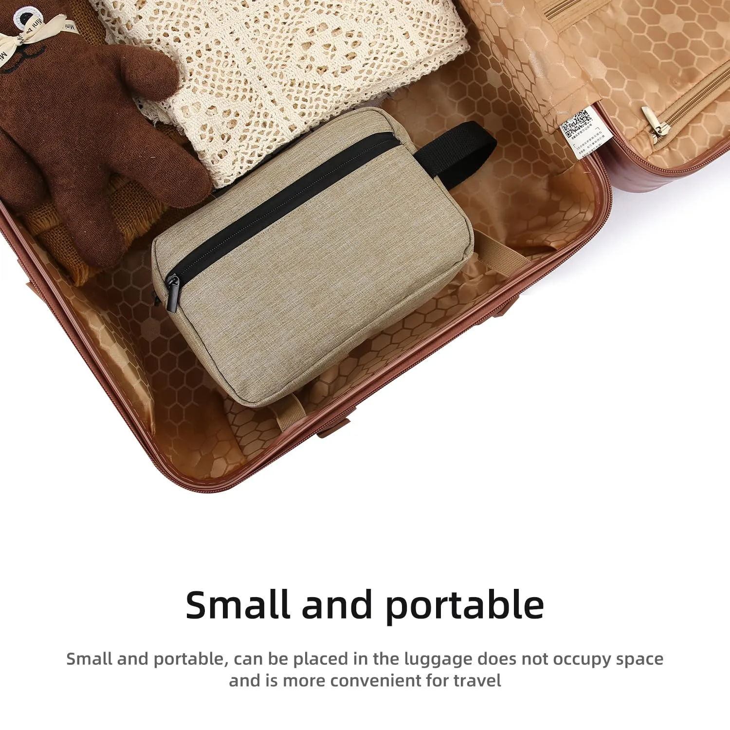 Icramsy Travel Toiletry bag Toiletry bag for women men Hanging toiletry bag Cosmetic bag Travel accessories for Women Men (Khaki)
