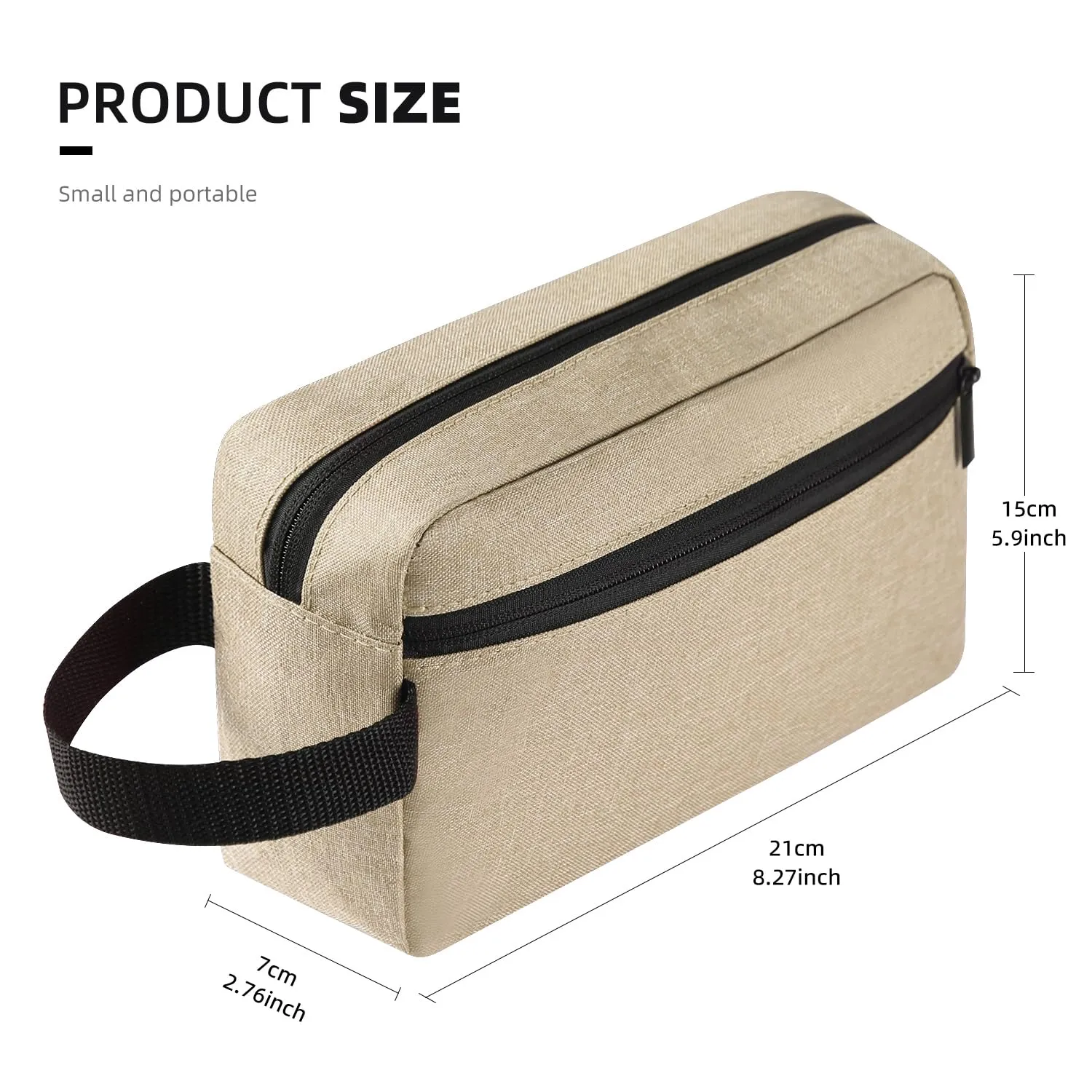 Icramsy Travel Toiletry bag Toiletry bag for women men Hanging toiletry bag Cosmetic bag Travel accessories for Women Men (Khaki)