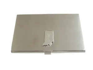 Indiana State Map Shape and Flag Design Business Card Holder