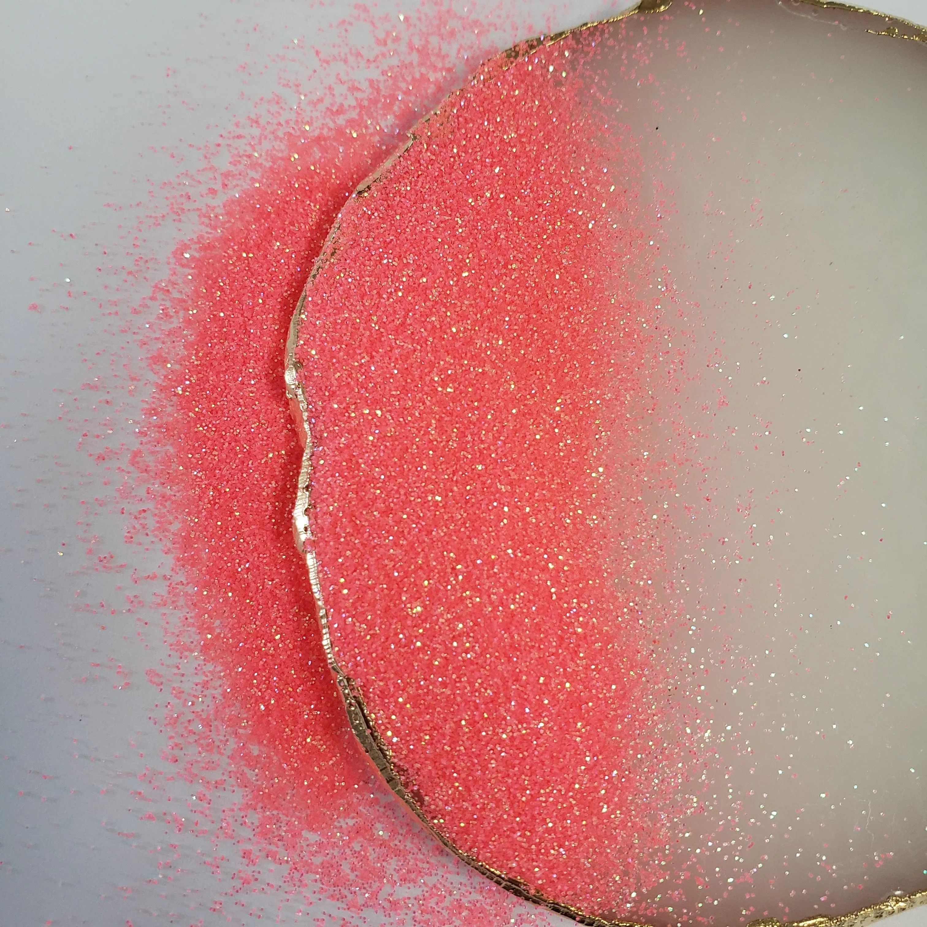 Iridescent Fluorescent Peach Glitter