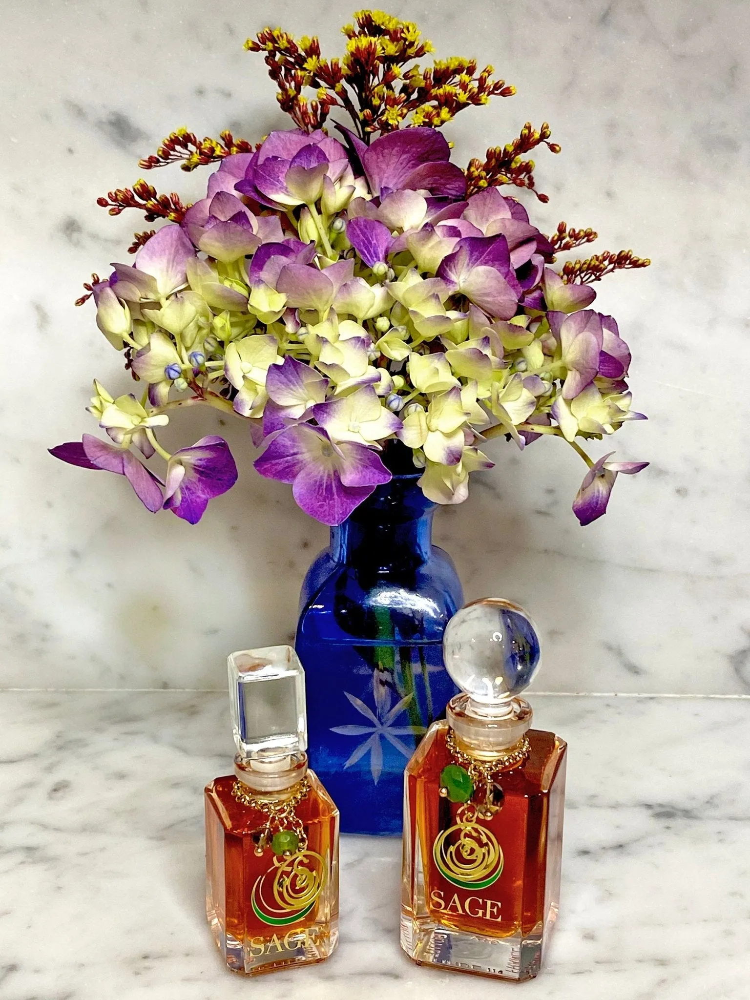 Jade & Topaz Blend Vanity Bottle by Sage, Pure Perfume Oil Concentrate