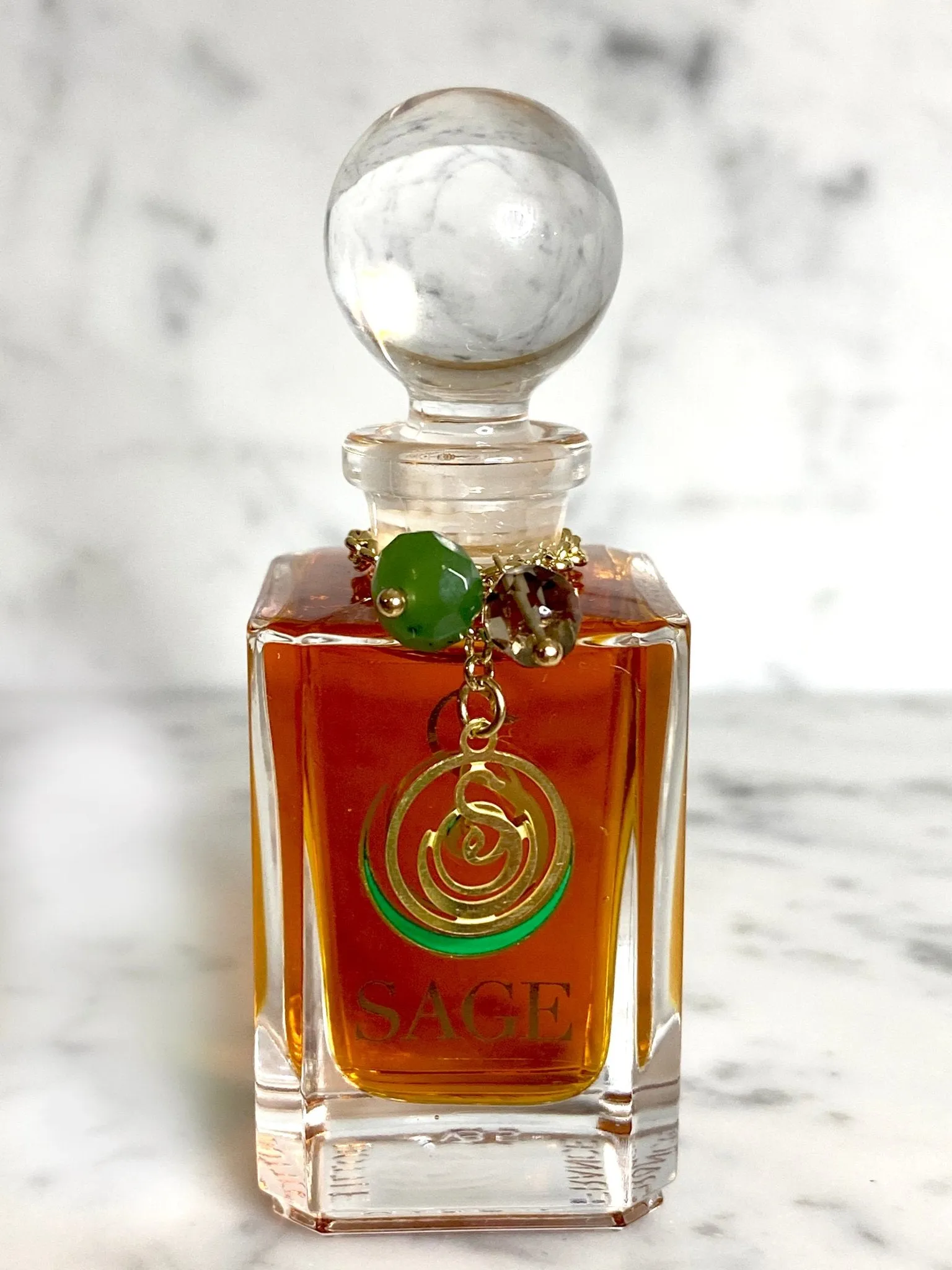 Jade & Topaz Blend Vanity Bottle by Sage, Pure Perfume Oil Concentrate