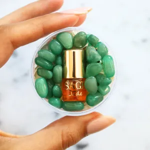 Jade Perfume Oil Concentrate Mini Rollie with Gemstones by Sage