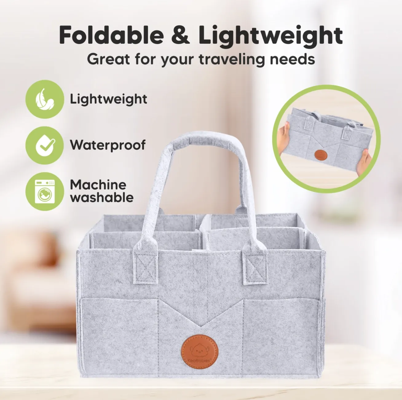 KeaBabies Original 2.0 Diaper Caddy