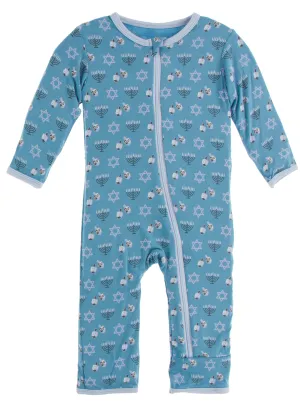 KicKee Pants Blue Moon Hanukkah Coverall with Zipper
