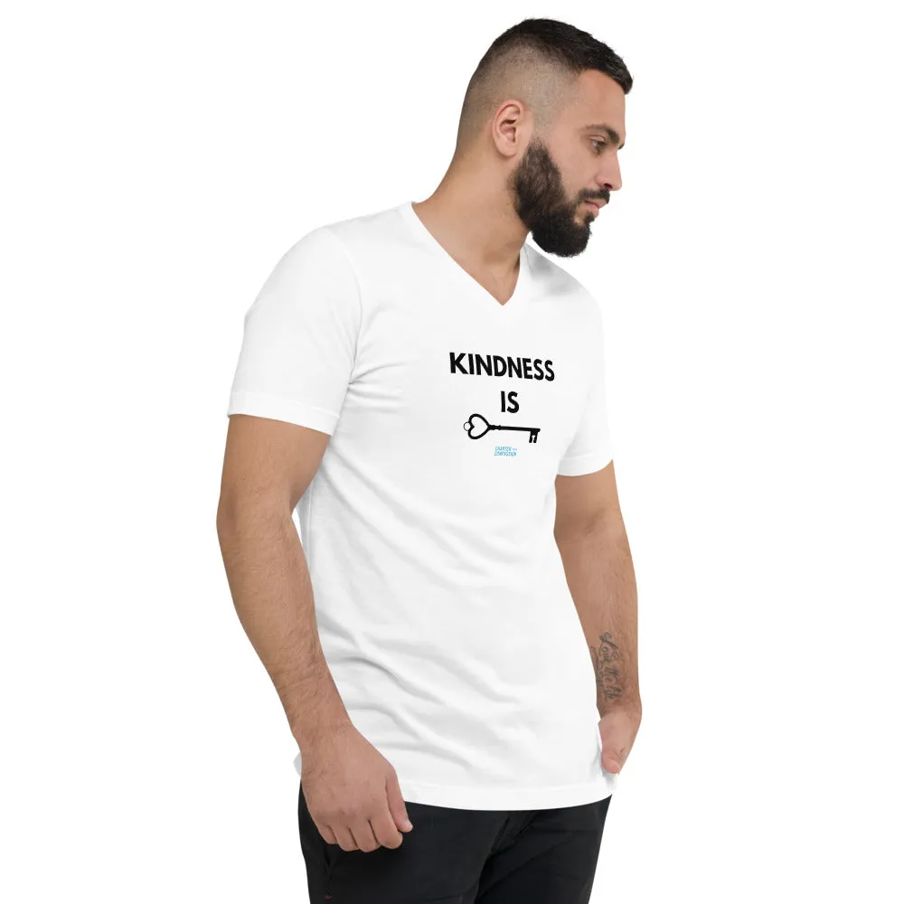 Kindness is Key - Unisex V-Neck - Black Print