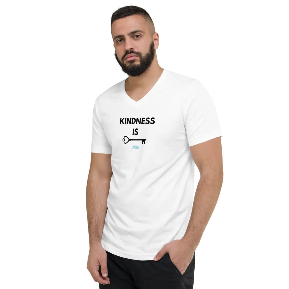 Kindness is Key - Unisex V-Neck - Black Print