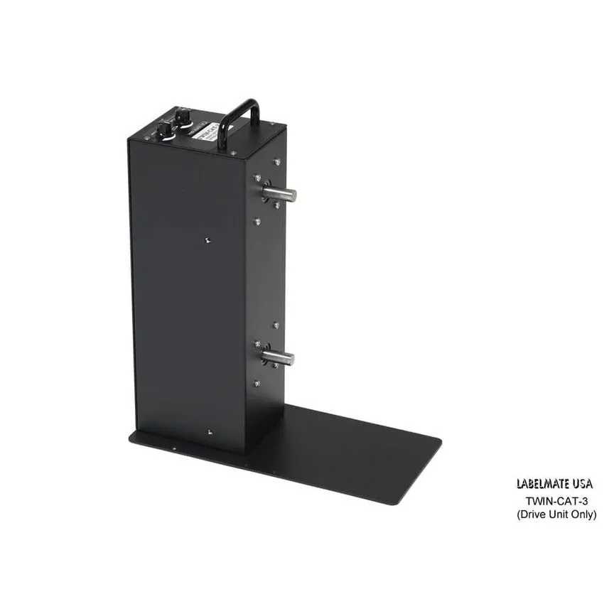 Labelmate Vertical Rewind Station with independent, bi-directional rewind/unwind control TWIN-CAT-3