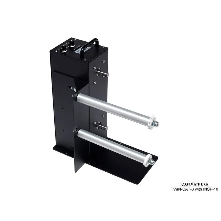 Labelmate Vertical Rewind Station with independent, bi-directional rewind/unwind control TWIN-CAT-3