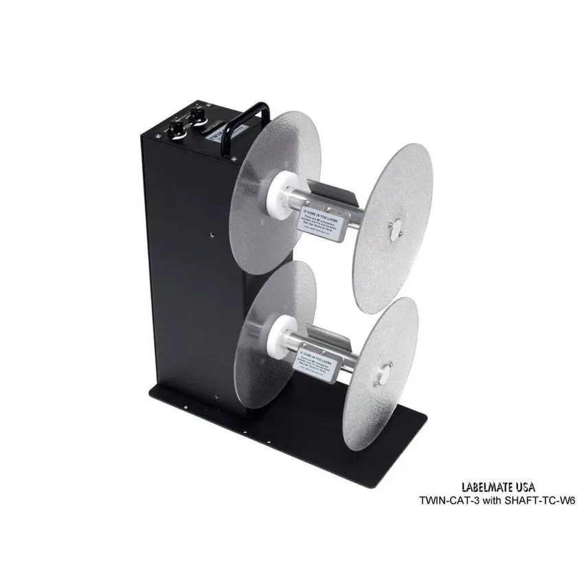 Labelmate Vertical Rewind Station with independent, bi-directional rewind/unwind control TWIN-CAT-3