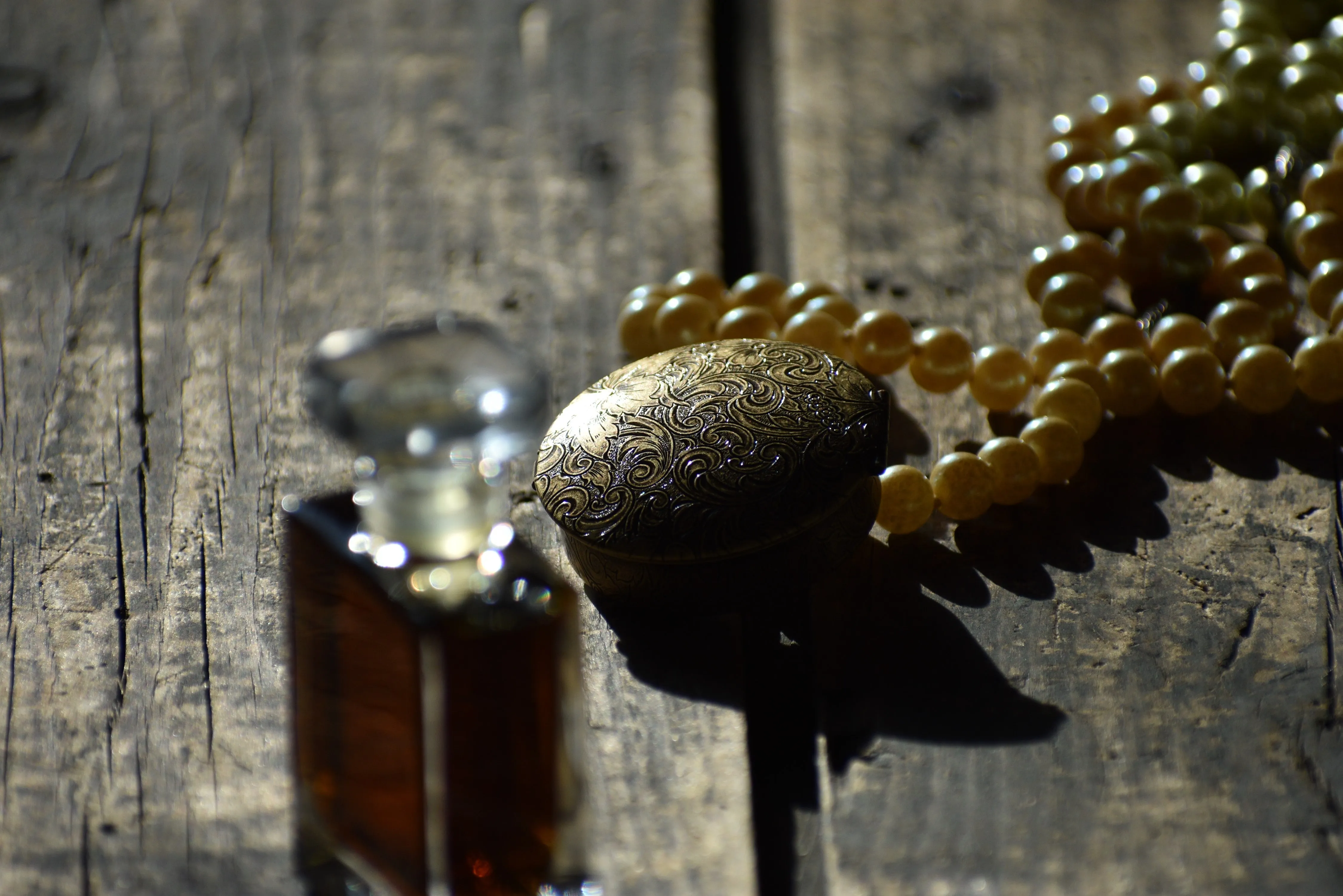 LAKSHMI'S TOUCH | perfume solid in ornate brass compact | Rose. Patchouli. Cocoa. Tulsi