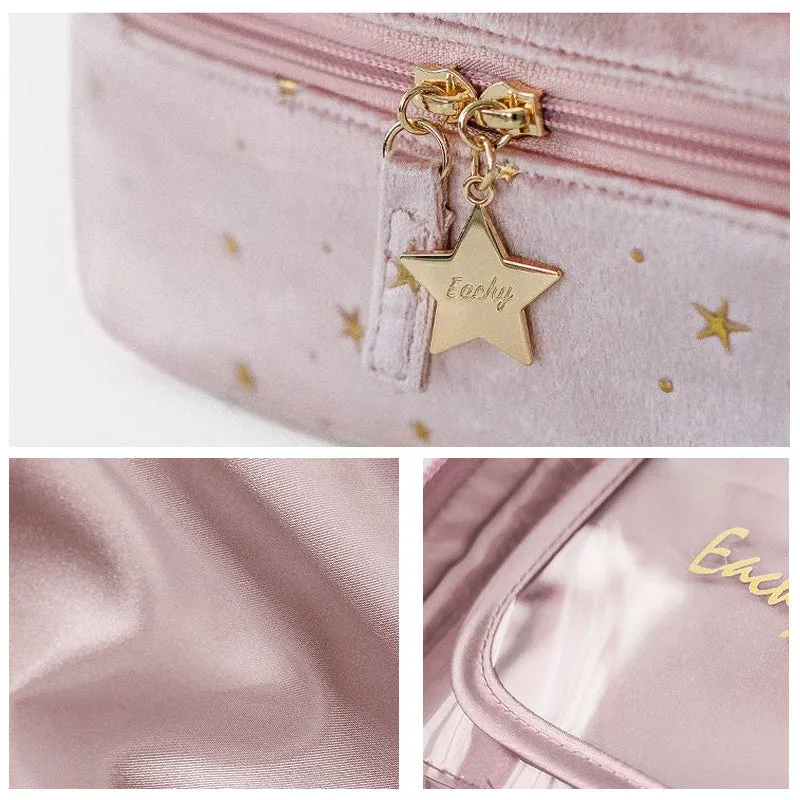 Large Capacity Velvet Cosmetic Bag