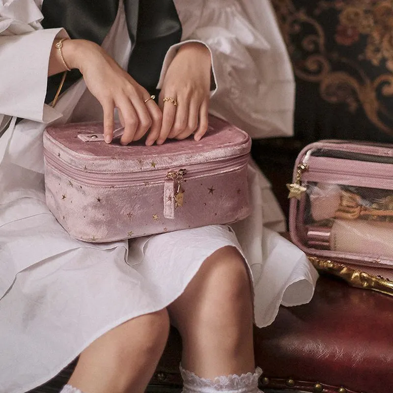 Large Capacity Velvet Cosmetic Bag