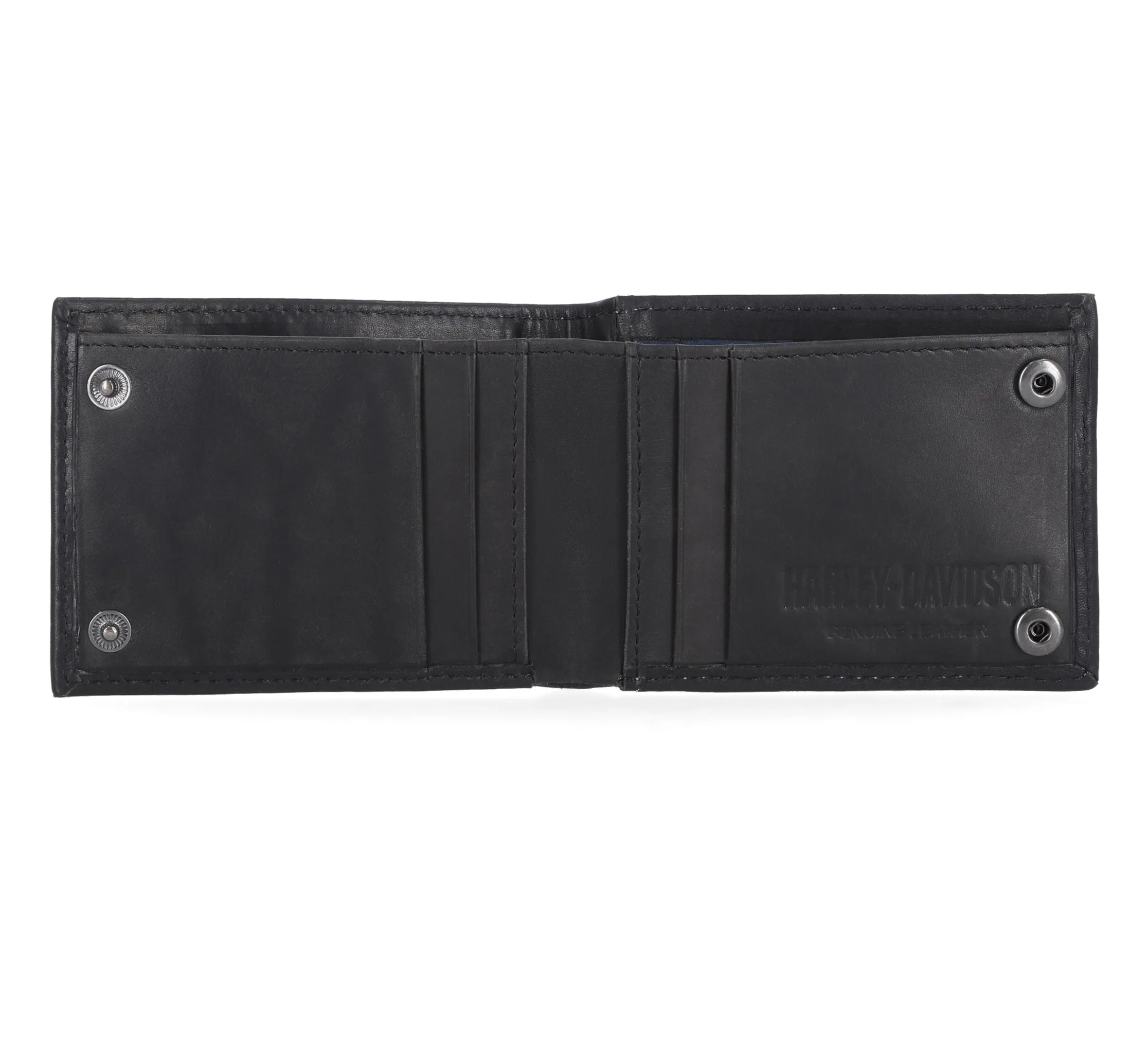 Laser Logo Front Pocket Wallet in Black - Black
