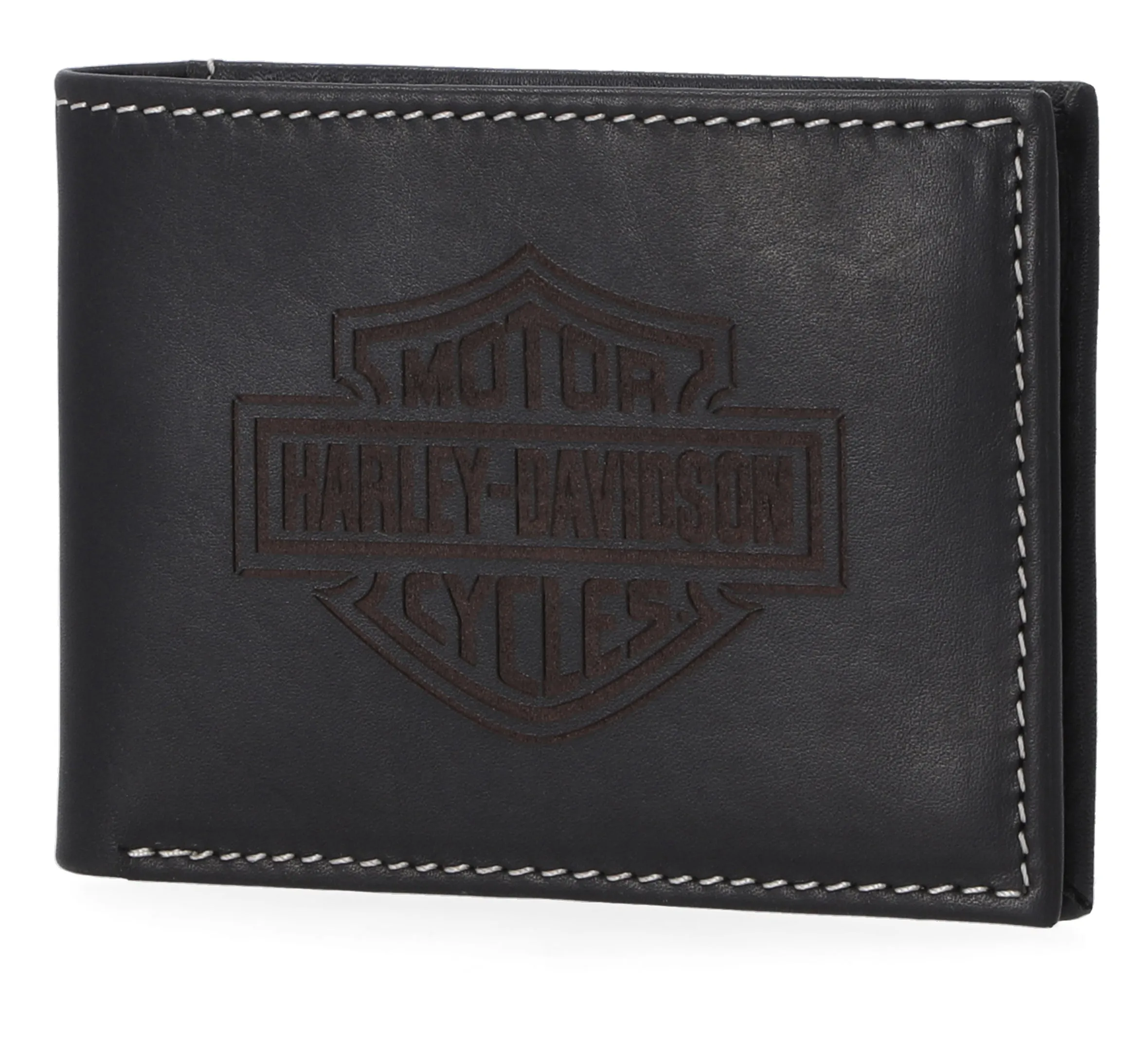 Laser Logo Front Pocket Wallet in Black - Black