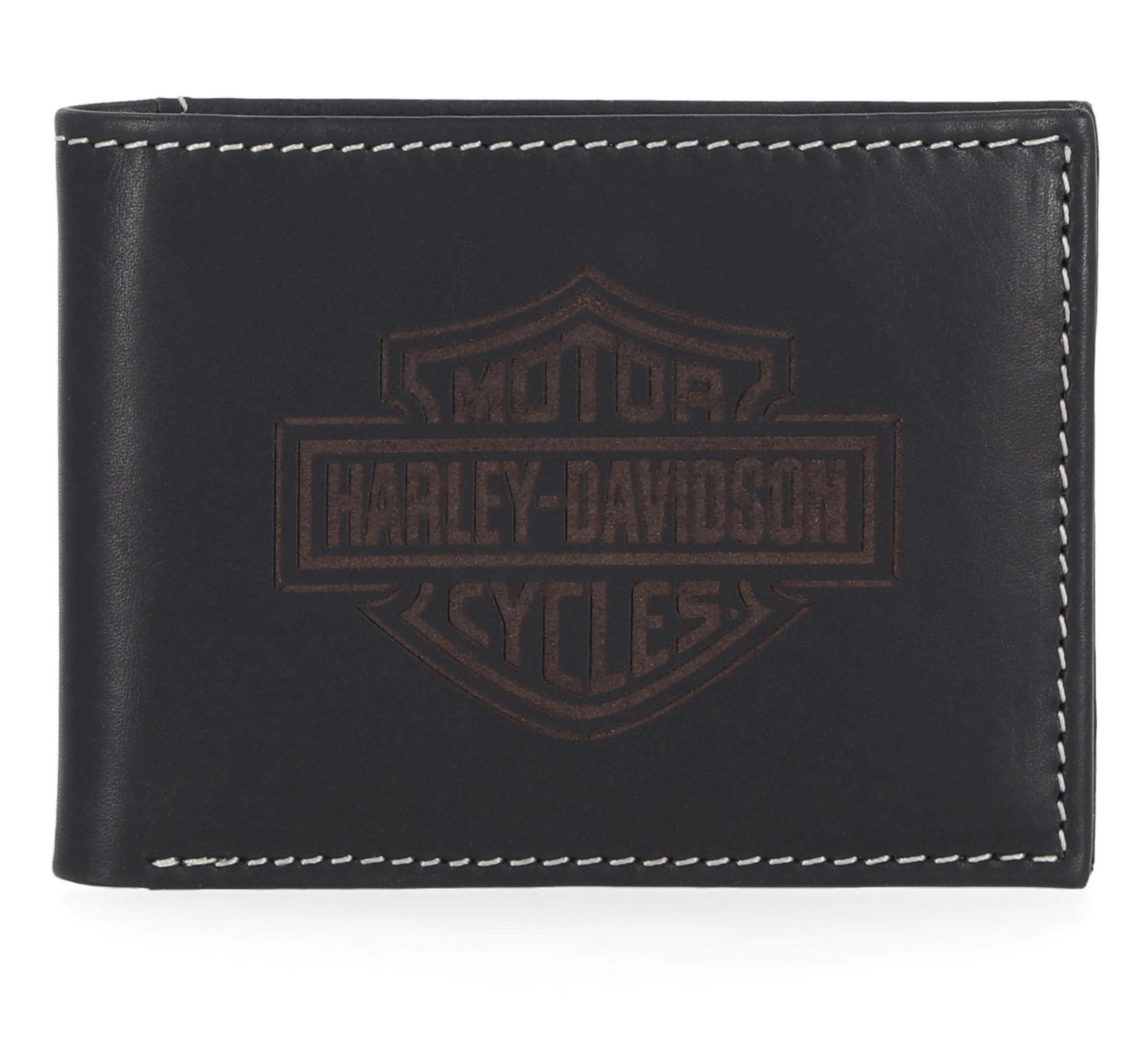 Laser Logo Front Pocket Wallet in Black - Black