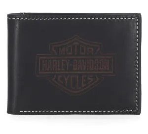 Laser Logo Front Pocket Wallet in Black - Black