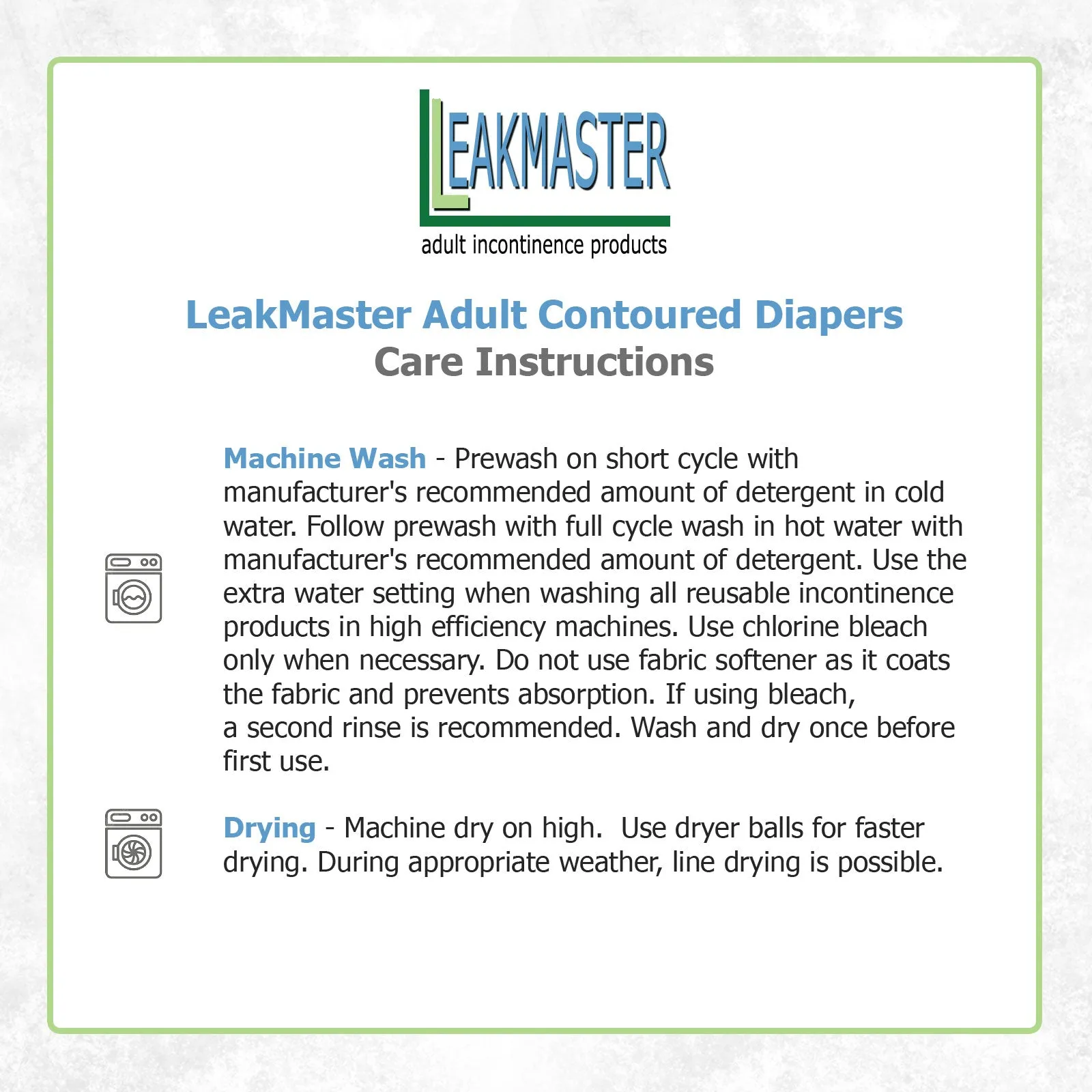 LeakMaster Adult Contoured Diapers