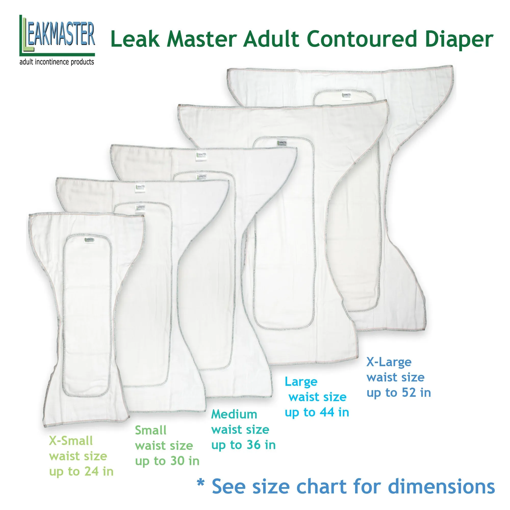 LeakMaster Adult Contoured Diapers
