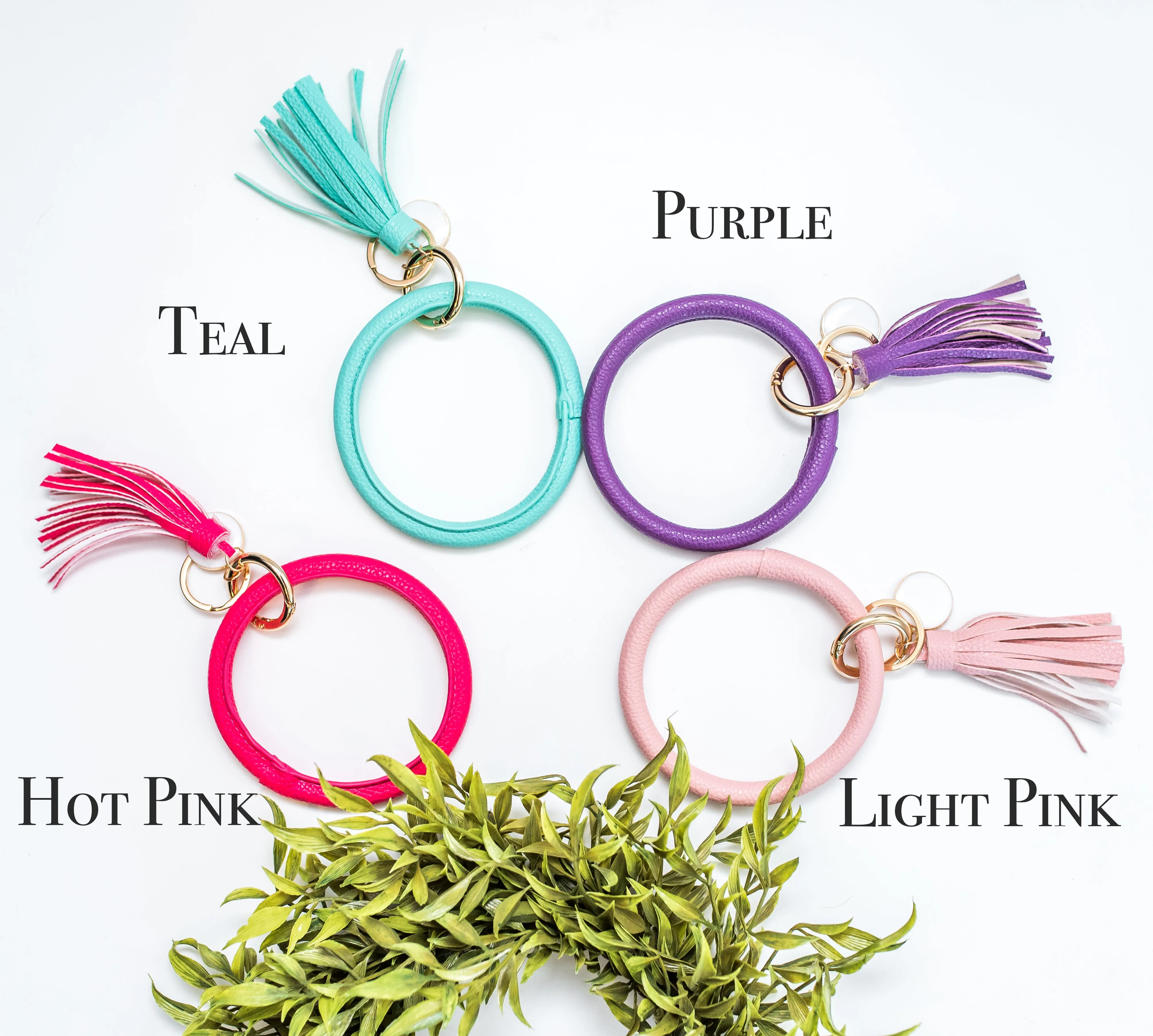 Leather Bracelet Wrist Key Ring 14 Colors