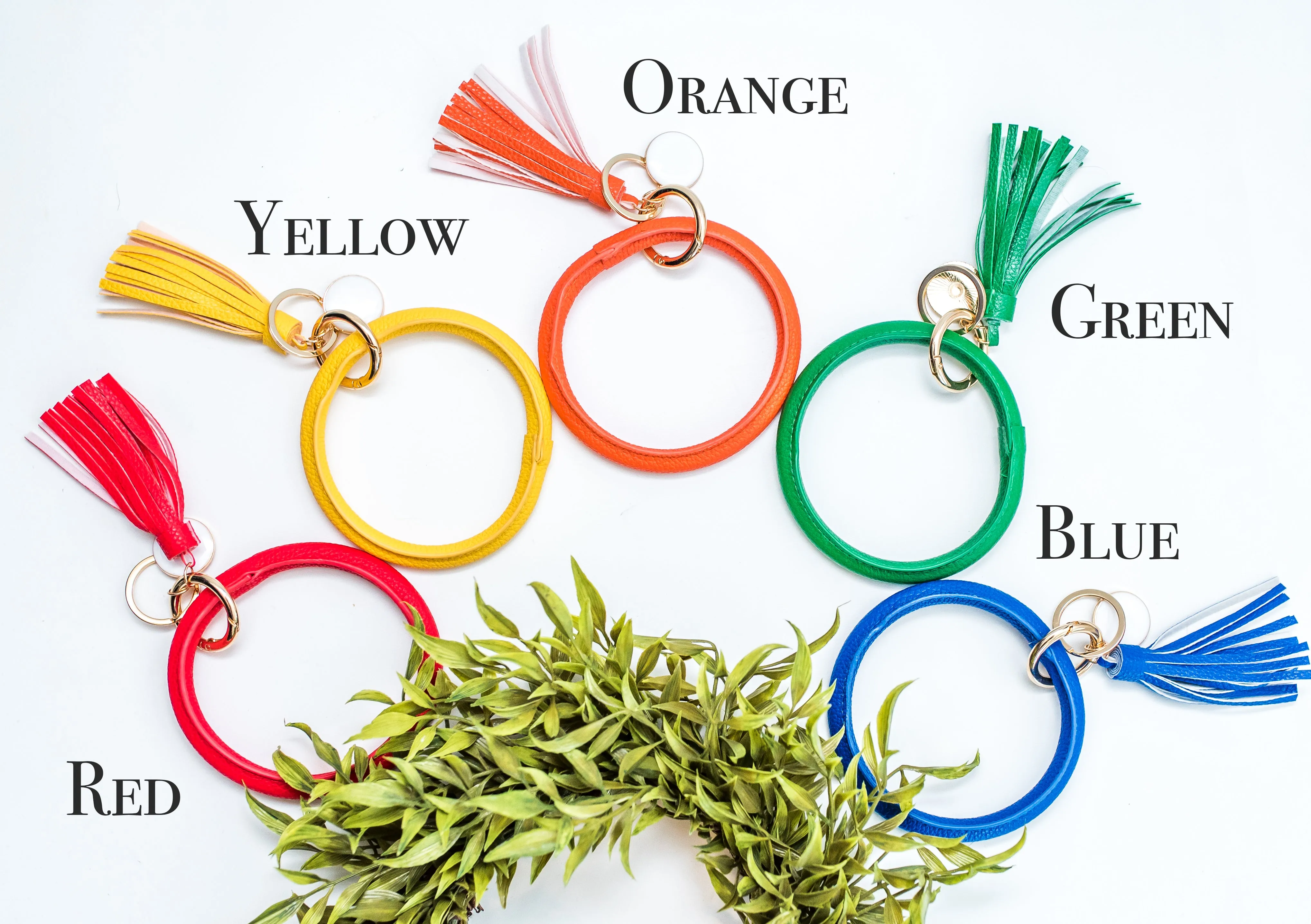 Leather Bracelet Wrist Key Ring 14 Colors