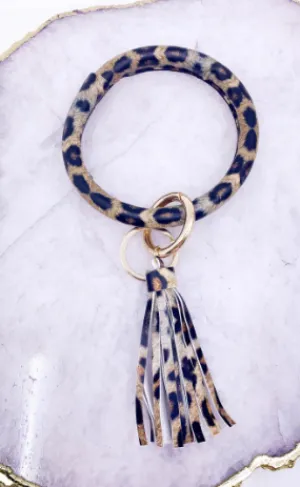 Leopard Tassel Key Ring